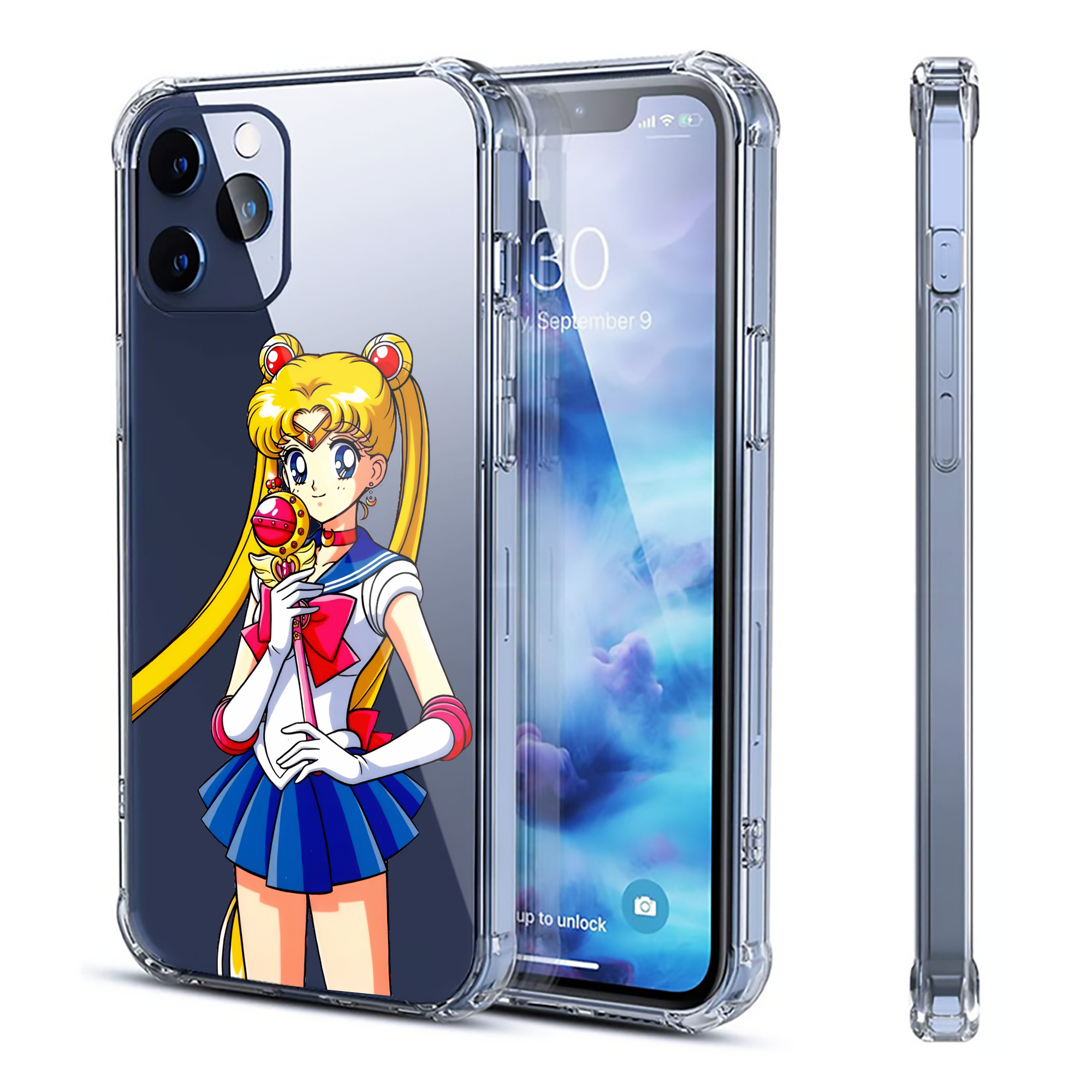 （画像用） 美少女戦士セーラームーン 月野 うさぎ つきの うさぎ Sailor Moon Tsukino Usagi 【iPhone 12シリーズ対応】透明スマホケース（クリアソフトケース）